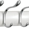 Cuier de perete mDesign, metal, alb/crom, 33 x 7,6 x 9,5 cm