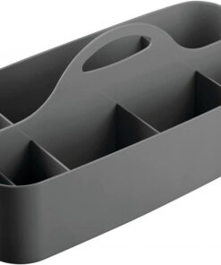 Organizator pentru baie mDesign, plastic, gri, 37,1 x 17,8 x 14,6 cm