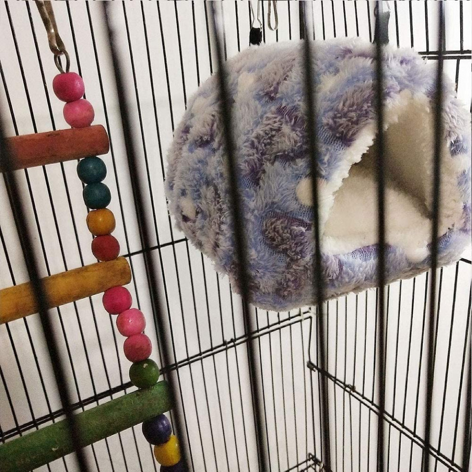 Pat pentru hamster Oncpcare, bumbac, violet/albastru/alb, marimea S - imagine 3