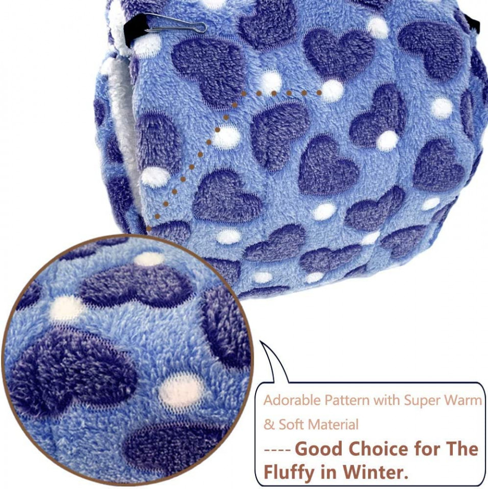 Pat pentru hamster Oncpcare, bumbac, violet/albastru/alb, marimea S - imagine 4