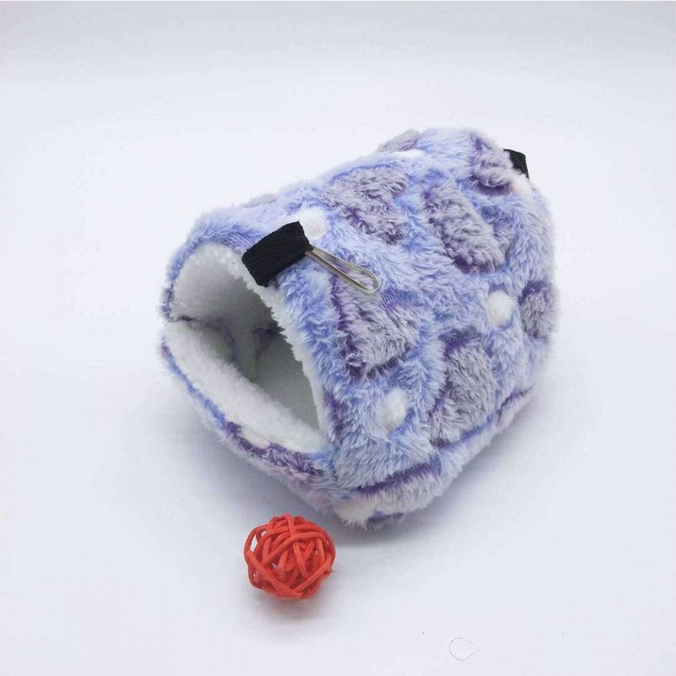 Pat pentru hamster Oncpcare, bumbac, violet/albastru/alb, marimea S - imagine 5