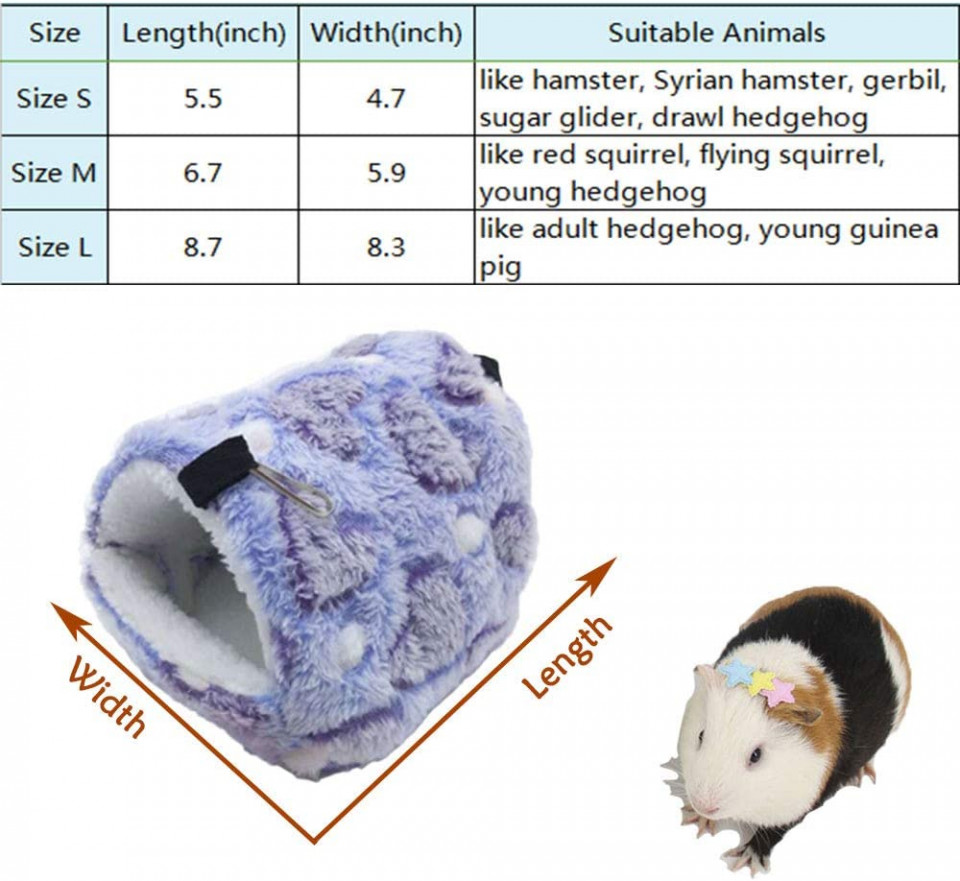 Pat pentru hamster Oncpcare, bumbac, violet/albastru/alb, marimea S - imagine 6