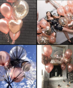 Alternative view of Set aniversar Feelairy, cifra 17, folie/latex, rose, 21 piese