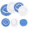 Set de 7 tampoane pentru lustruire LOPOTIN, microfibra, alb/albastru