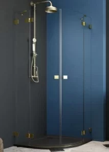 Cabina de dus Radaway Essenza Pro Gold PDD cu usi batante, 80x80 cm