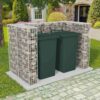 vidaXL Gabion dublu îngrădire pubelă, oțel, 180 x 100 x 120 cm