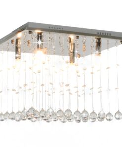 vidaXL Lustră cu mărgele de cristal, argintiu, cubic, G9