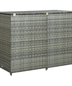 vidaXL Magazie dublă pentru pubele, antracit, 148x77x111 cm, poliratan