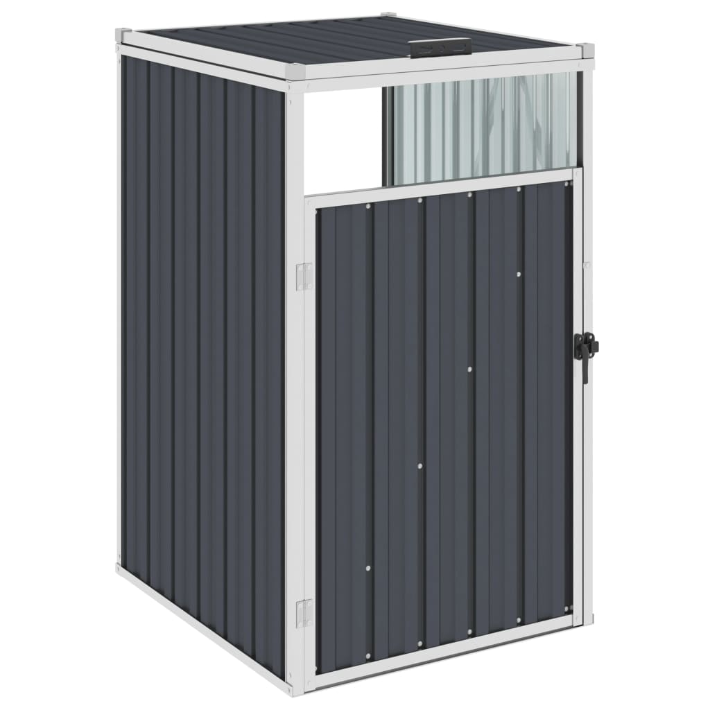 vidaXL Magazie pentru pubelă, antracit, 72 x 81 x 121 cm, oțel
