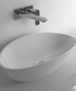 Lavoar oval pe blat Cast Marble Praga 60x36xH16 cm fara preaplin