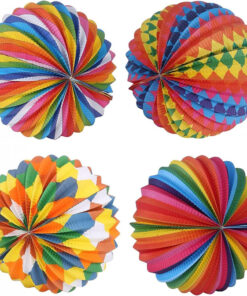 Set de 4 decoratiuni GUBOOM, hartie/metal, multicolor, 22 x 25 cm