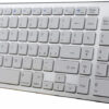 Tastatura Wireless Zienstar, alb/argintiu, 36,5 x 11,8 cm