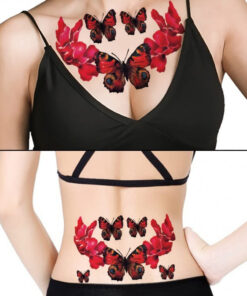 Tatuaj temporar TAFLY, model fluturasi, rosu