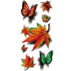 Tatuaj temporar TAFLY, model frunza/fluturas, vinil, portocaliu
