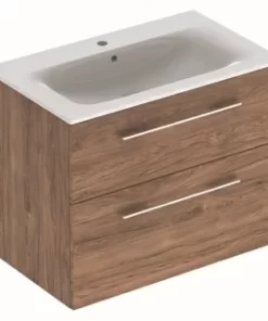 Set PROMO mobilier baza si lavoar Geberit Selnova Square 78,8x48xH63,5 cm maro
