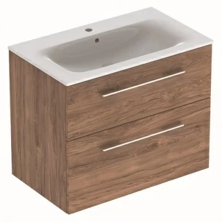 Set PROMO mobilier baza si lavoar Geberit Selnova Square 78,8x48xH63,5 cm maro