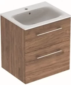 Set PROMO mobilier baza si lavoar Geberit Selnova Square 58,8x48xH63,5 cm maro