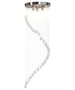 vidaXL Lustră cu mărgele de cristal, argintiu, spirală, G9