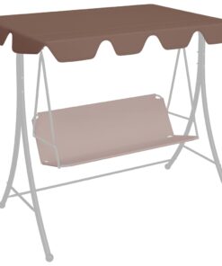 vidaXL Copertină de rezervă leagăn grădină maro 188/168x145/110cm