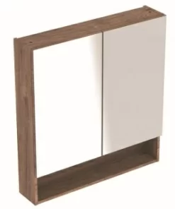 Dulap cu oglinda Geberit Selnova Square cu doua usi 58,8x17,5xH85 cm maro