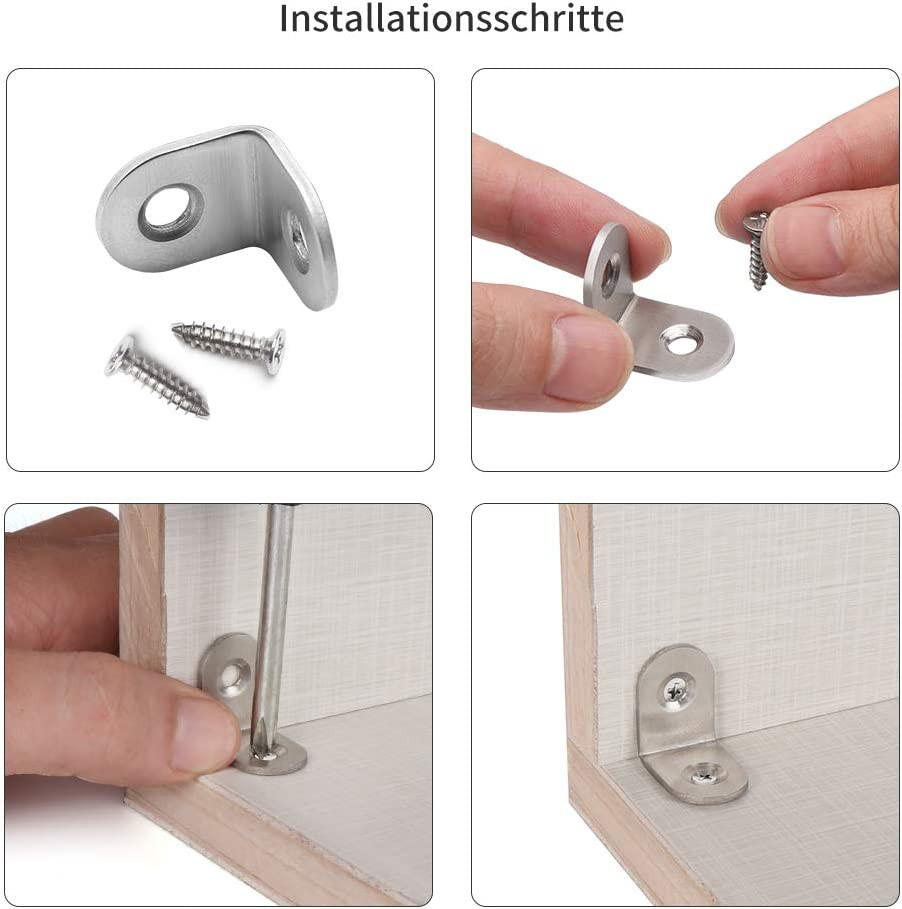 Set de 20 accesorii pentru mobilier ANM, otel inoxidabil, argintiu, 21 x 21 x 16 mm - imagine 3