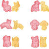 Set de 6 forme pentru biscuiti LUCTHY, model animalute, polipropilena, roz