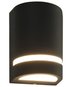 vidaXL Lămpi de perete pentru exterior 2 buc. negru 35 W semirotund