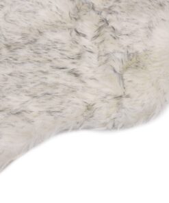 vidaXL Covor, gri melanj, 60 x 90 cm, imitație de blană de oaie