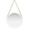 vidaXL Oglindă de perete cu o curea, 40 cm, alb