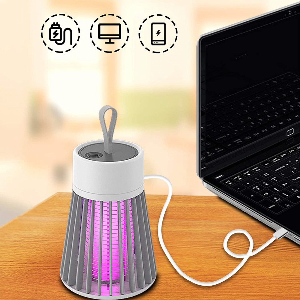 Aparat electric anti-insecte Yisscen, plastic, alb/gri, 9 x 16,2 x 6,2 cm - imagine 5