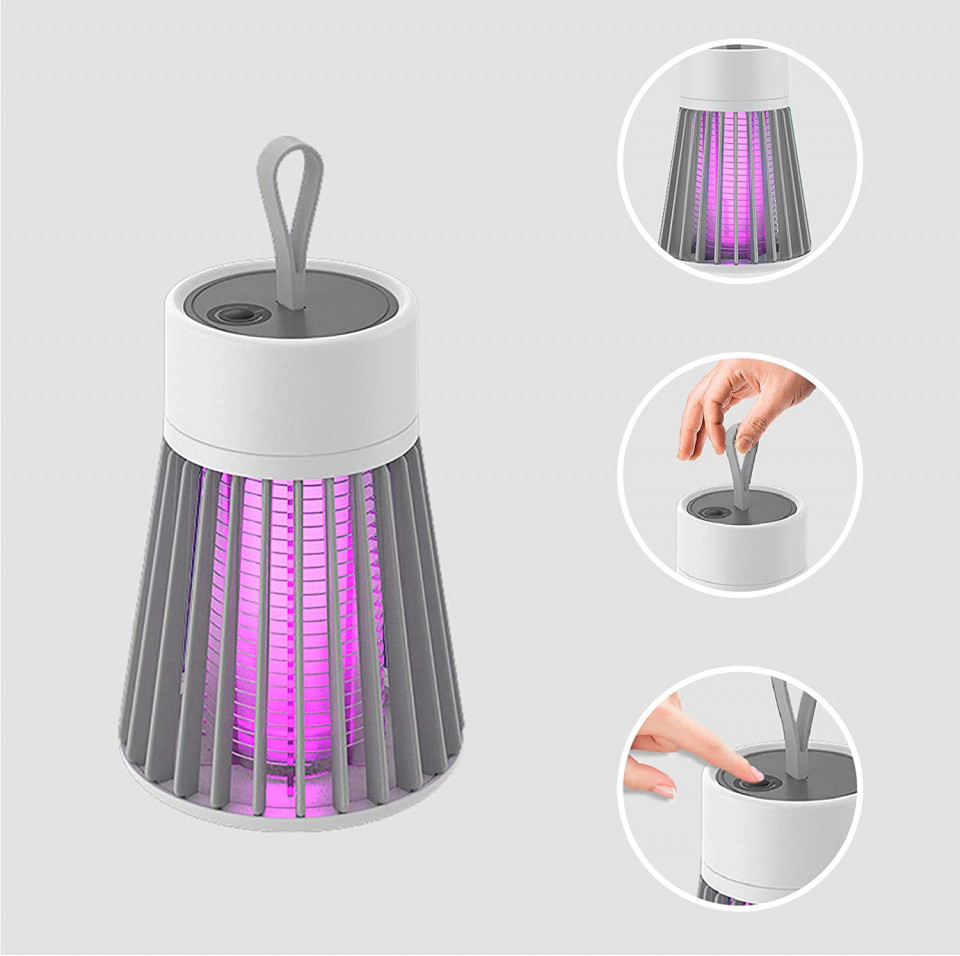 Aparat electric anti-insecte Yisscen, plastic, alb/gri, 9 x 16,2 x 6,2 cm - imagine 6