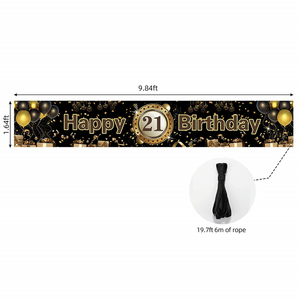 Banner aniversar INCOK, 21 ani, poliester, auriu/negru, 50 x 300 cm - imagine 6
