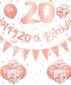 Set aniversar GRESAHOM, 20 ani, latex, rose, 14 piese