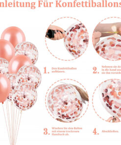 Alternative view of Set aniversar GRESAHOM, cifra 4, folie/latex, alb/rose, 28 piese