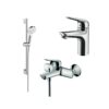 Set baterii Hansgrohe Novus 100 lavoar cada si set de dus Crometta crom