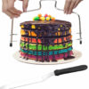 Set taietor pentru tort si spatula BIGKASI, otel inoxidabil, argintiu/negru