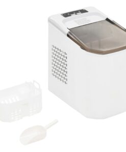 vidaXL Aparat de făcut cuburi de gheață, alb, 1,4 L, 15 kg / 24 h