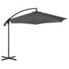 vidaXL Umbrelă suspendată cu stâlp din oțel, antracit, 300 cm
