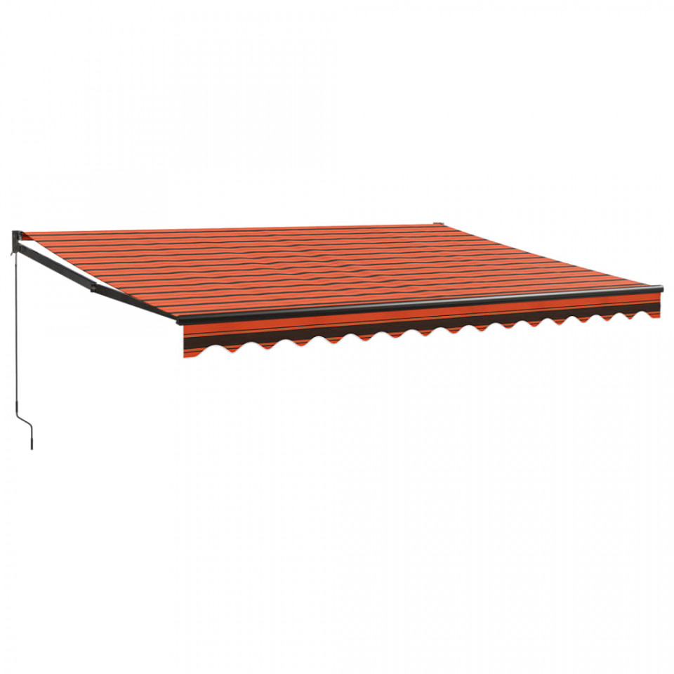 Copertină retractabilă portocaliu/maro 4x3 m, textil/aluminiu - imagine 2