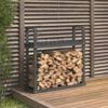 Rastel pentru lemne de foc, gri, 110x35x108,5 cm lemn masiv pin