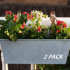 Set de 2 jardiniere cu manere de suspendare HORTICAN, metal, zinc 42 x 20 x 14 cm
