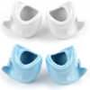 Set de 4 suporturi creioane/ flori Tebery, alb/ albastru, ceramica, 10,5 x 7,6 x 11 cm