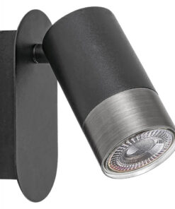 Spot Zircon, metal, negru mat, argintiu, 1 bec, dulie GU10, 5069, Rabalux