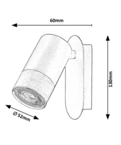 Alternative view of Spot Zircon, metal, negru mat, argintiu, 1 bec, dulie GU10, 5069, Rabalux