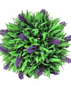 Set arbuști ornamentali artificiali bilă cu lavandă, 2 buc., 28 cm
