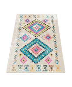 Covor de bucatarie Taula Ecru, Multicolor, lavabil, anti-alunecare, 80 x 200 cm