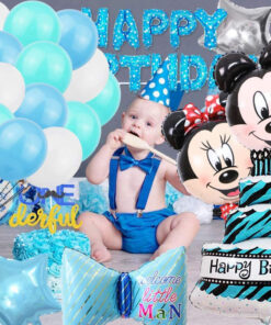 Alternative view of Set aniversar cu Mickey și Minnie FANDE, latex, folie, albastru