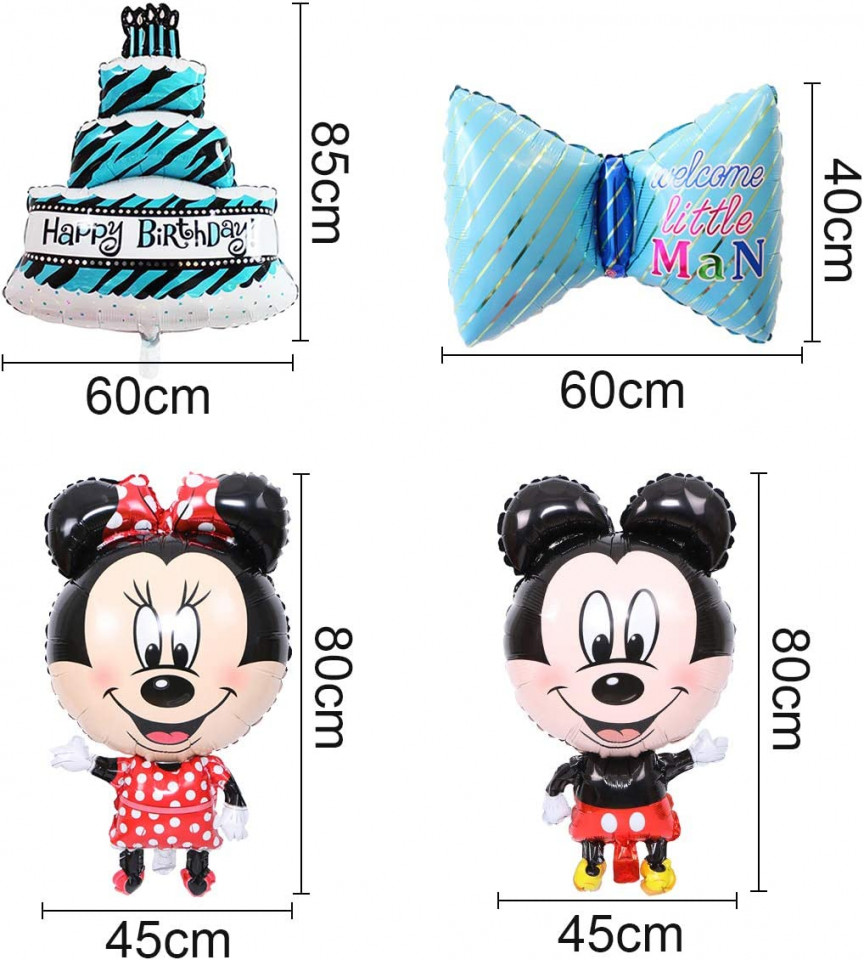 Set aniversar cu Mickey și Minnie FANDE, latex, folie, albastru - imagine 7