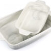Set de 2 tavi pentru copt FHzytg, ceramica, alb/gri
