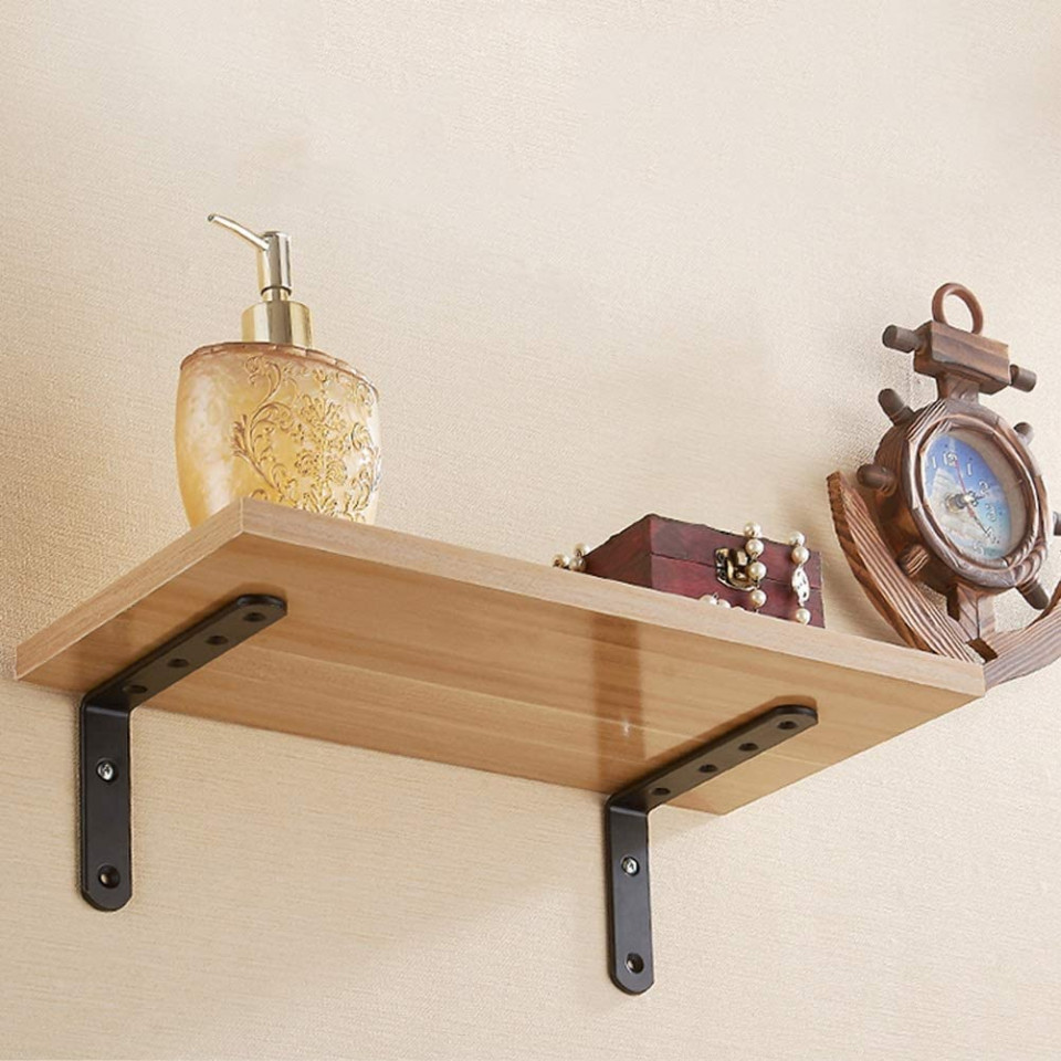 Set de 4 suporti pentru rafturi Kuou, otel inoxidabil, negru, 125 x 75 x 20 mm - imagine 4